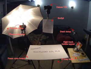 Setup for filming the explanation